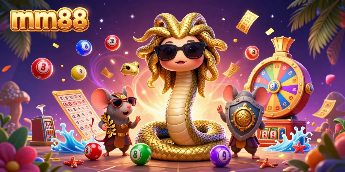 Experience winning moments with mm88 in a vibrant, ultra-detailed casino illustration featuring dynamic elements.