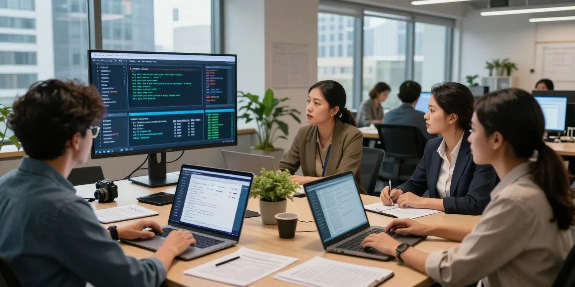 Detect fraud receipt with a team collaborating on advanced AI technology in a modern office.