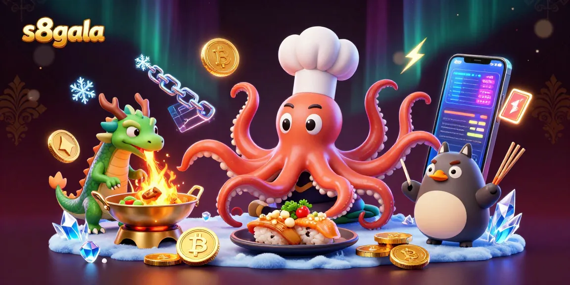 S8gala offers thrilling gameplay with dynamic characters and digital currency elements in vibrant casino art.