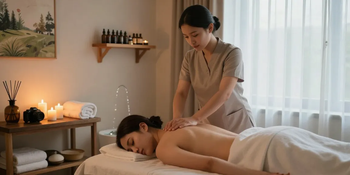 Relaxing Swedish massage session at a wellness spa, featuring a tranquil atmosphere and professional therapist, showcasing 영등포스웨디시 therapy techniques.