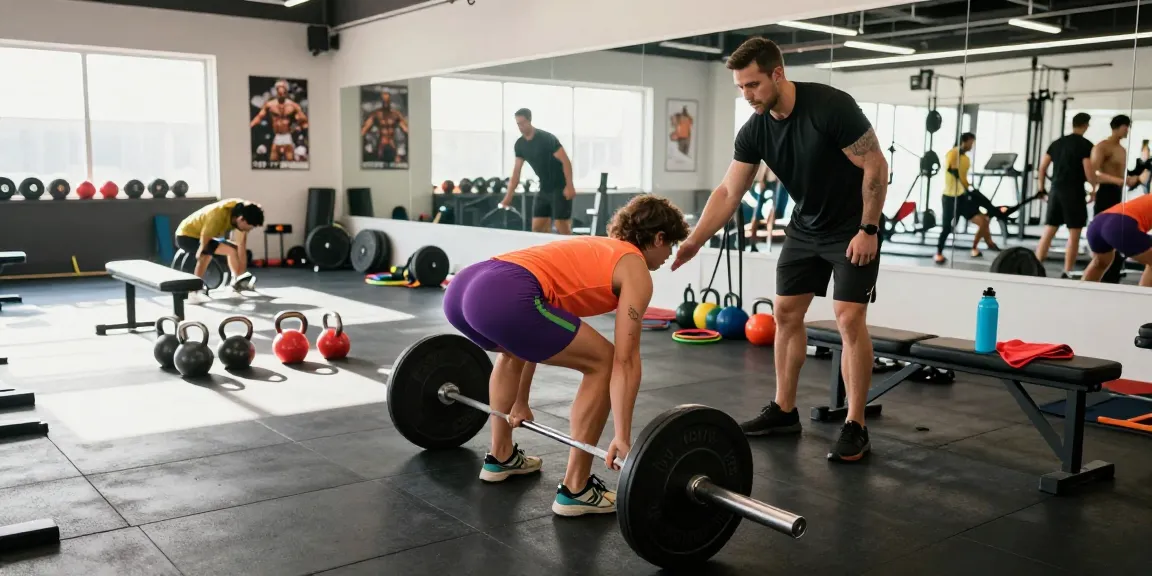 Athlete performing deadlift in bright gym, showcasing Deus Medical Steroids focus on strength and performance