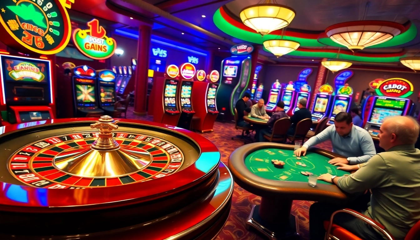 Experience thrilling gameplay at vip66 bet with a lively casino scene featuring diverse games.