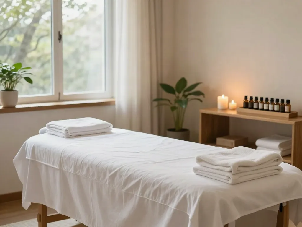 Engaging 경기광주출장마사지 scene in a serene spa setting with calming decor.