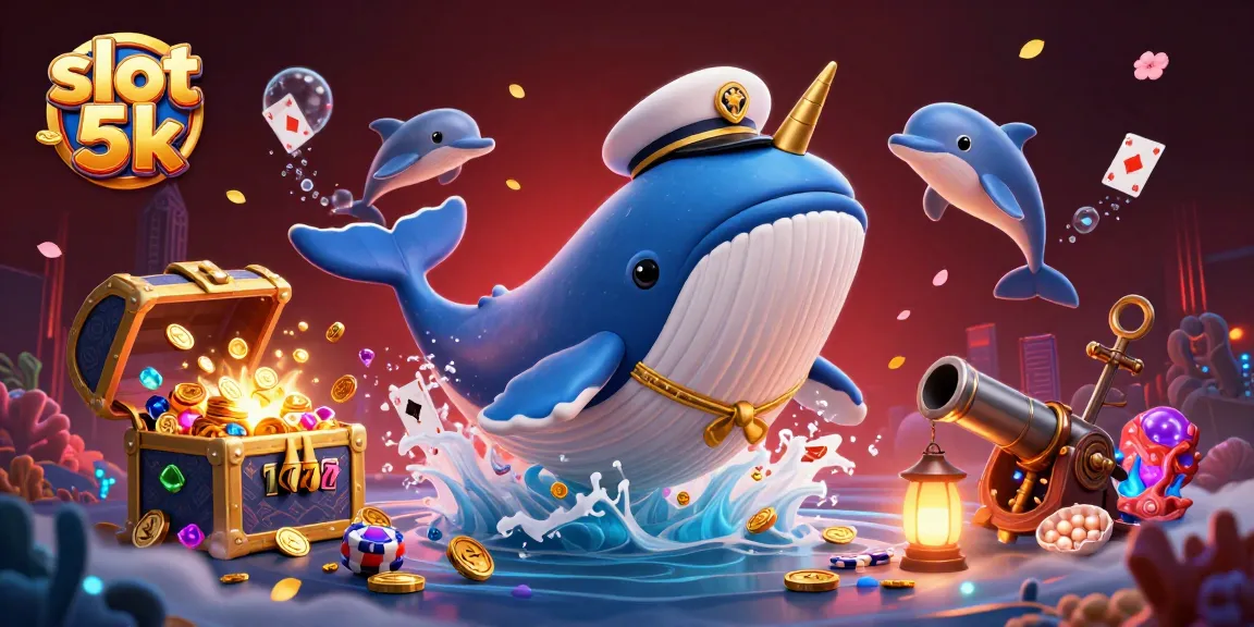 Experience thrilling gameplay at slot 5k with our dynamic casino-themed 3D illustration.