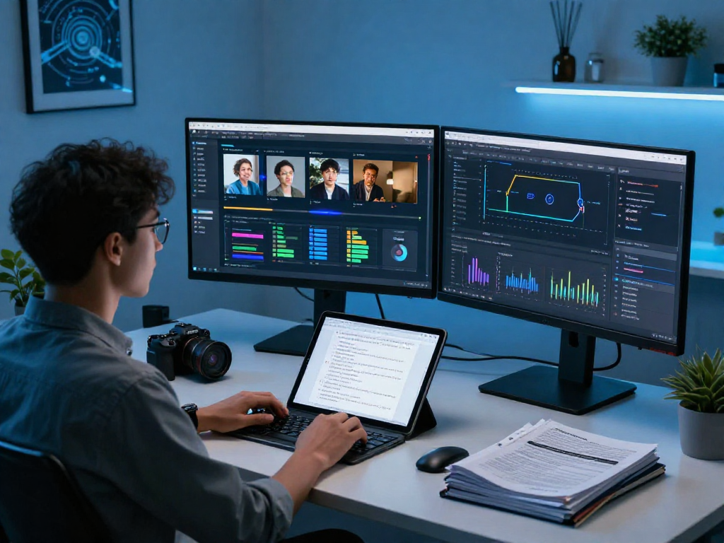 Dynamic AI detector workspace highlighting content moderation technology and analytics.