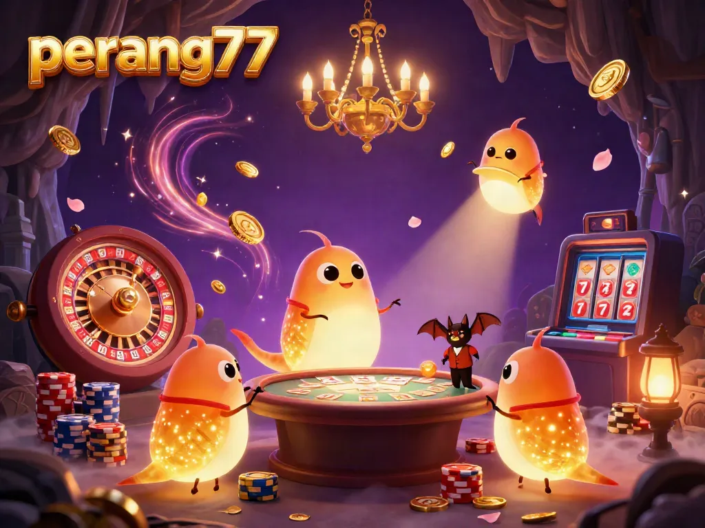 Mengaktifkan pengalaman bermain slot dengan perang77, dipenuhi koin emas yang bersinar dan fokus pada dealer unik.