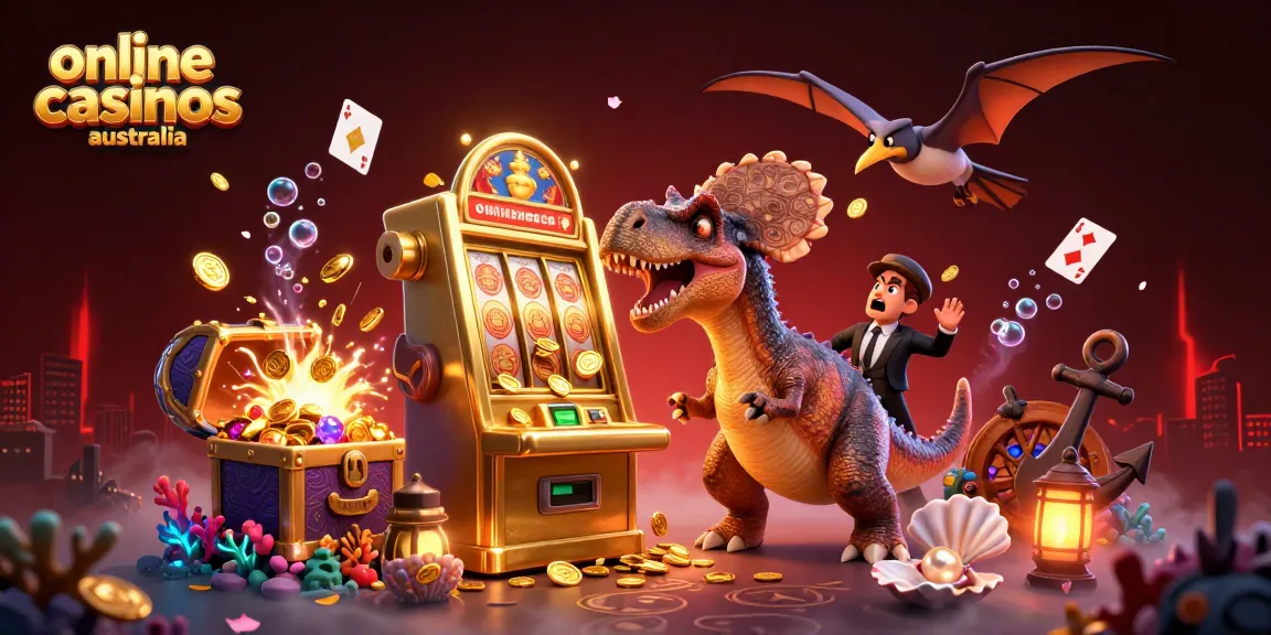 Engage with interactive online casinos Australia as the pachycephalosaurus hits the jackpot, coins flying everywhere.