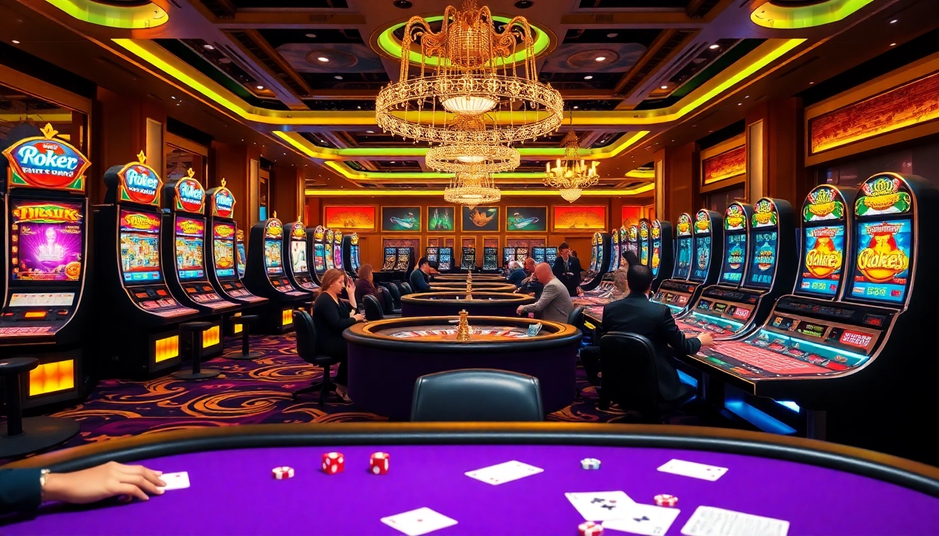 MM88 players enjoying high-stakes poker and roulette in a luxurious casino setting.