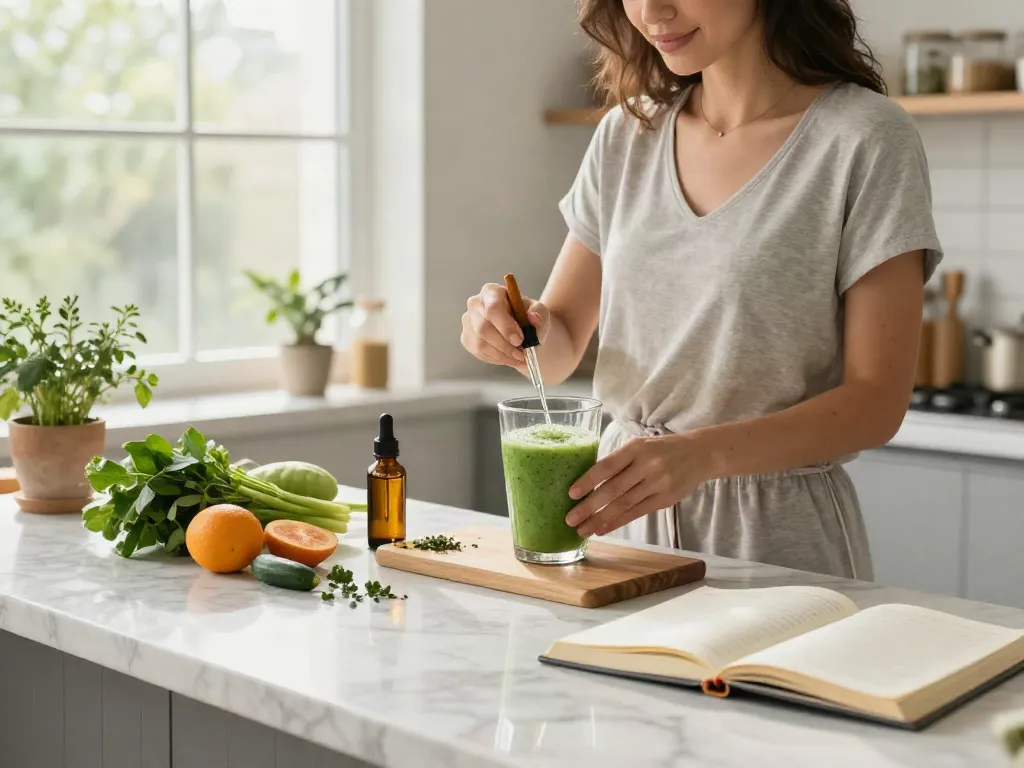 top 10 shatter strains in canada CBD oil beside wellness journal in a bright kitchen