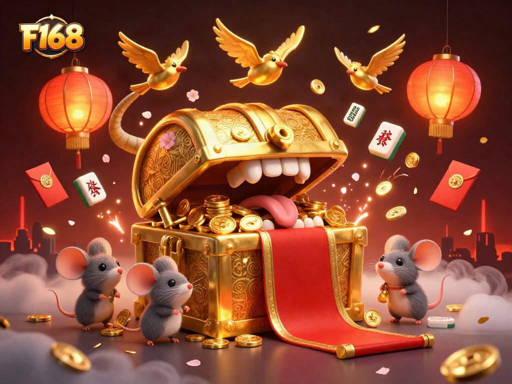 Engage with F168's vibrant online gaming world featuring dynamic treasures and festive symbols.