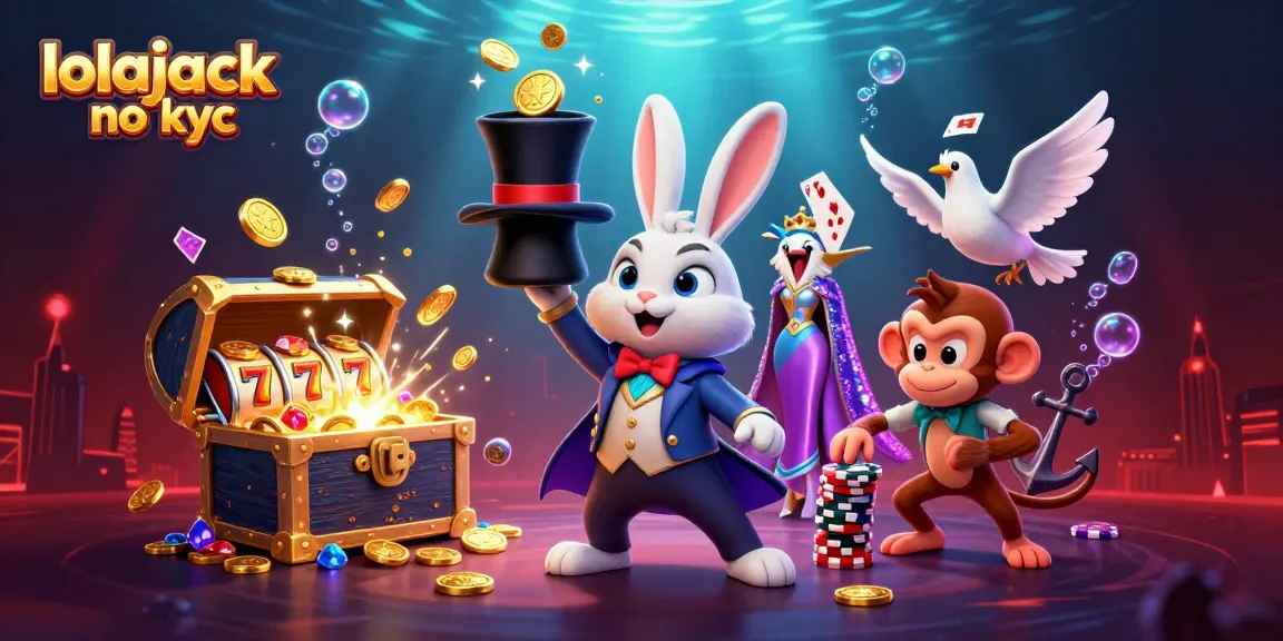 Experience thrilling play with lolajack no kyc featuring a dynamic casino-themed 3D scene.