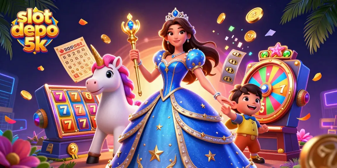 Engage with the thrilling slot depo 5k experience featuring colorful slot reels and enchanting characters.