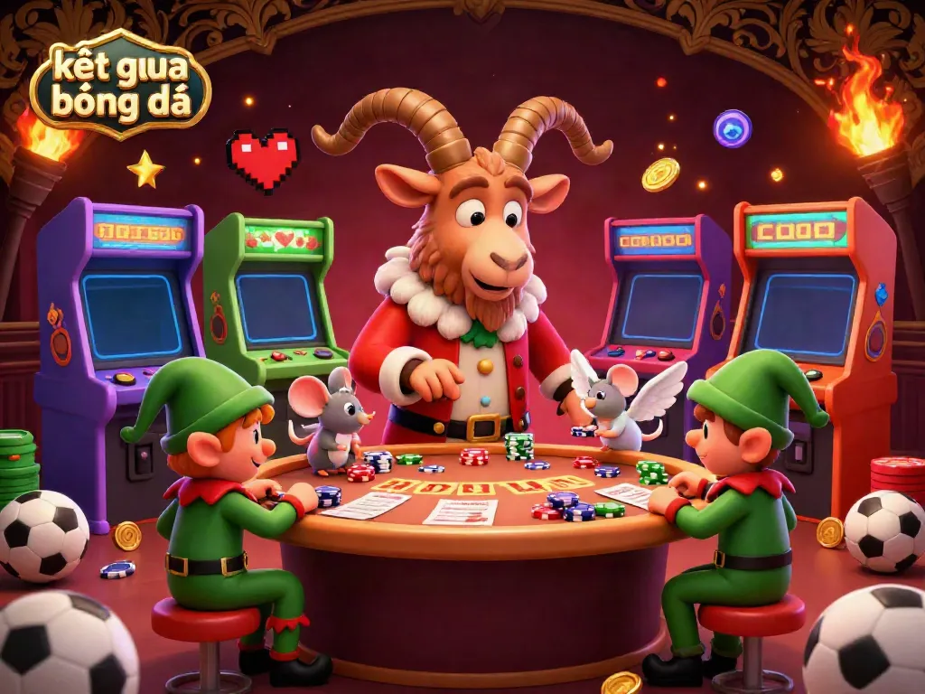 Engaging sports betting scene showcasing kết quả bóng đá with dynamic characters and game elements.
