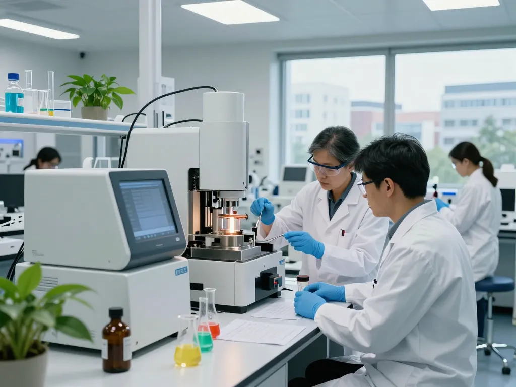EU cannabinoid manufacturer researchers developing high-quality products in a modern lab