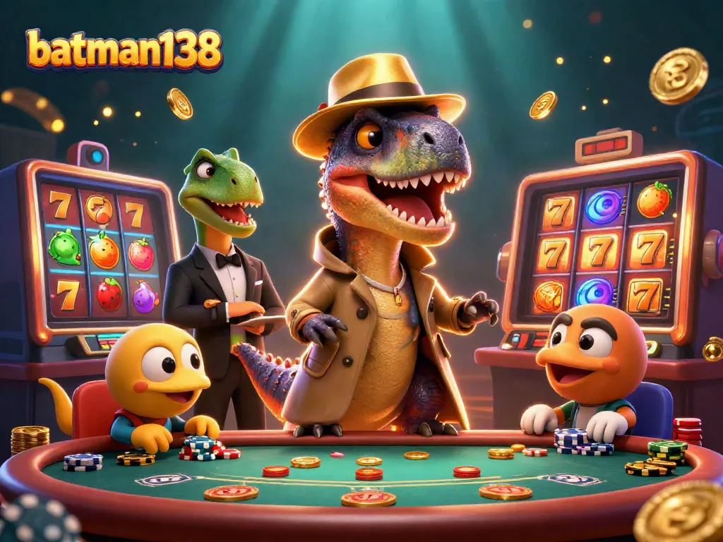 batman138 menyusun strategi kasino dengan velociraptor, stegosaurus, dan kompi yang mencuri chip.