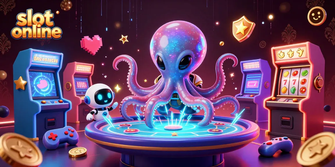 Spin reels in vibrant, engaging slot online gaming booth with alien characters and Astro chips.