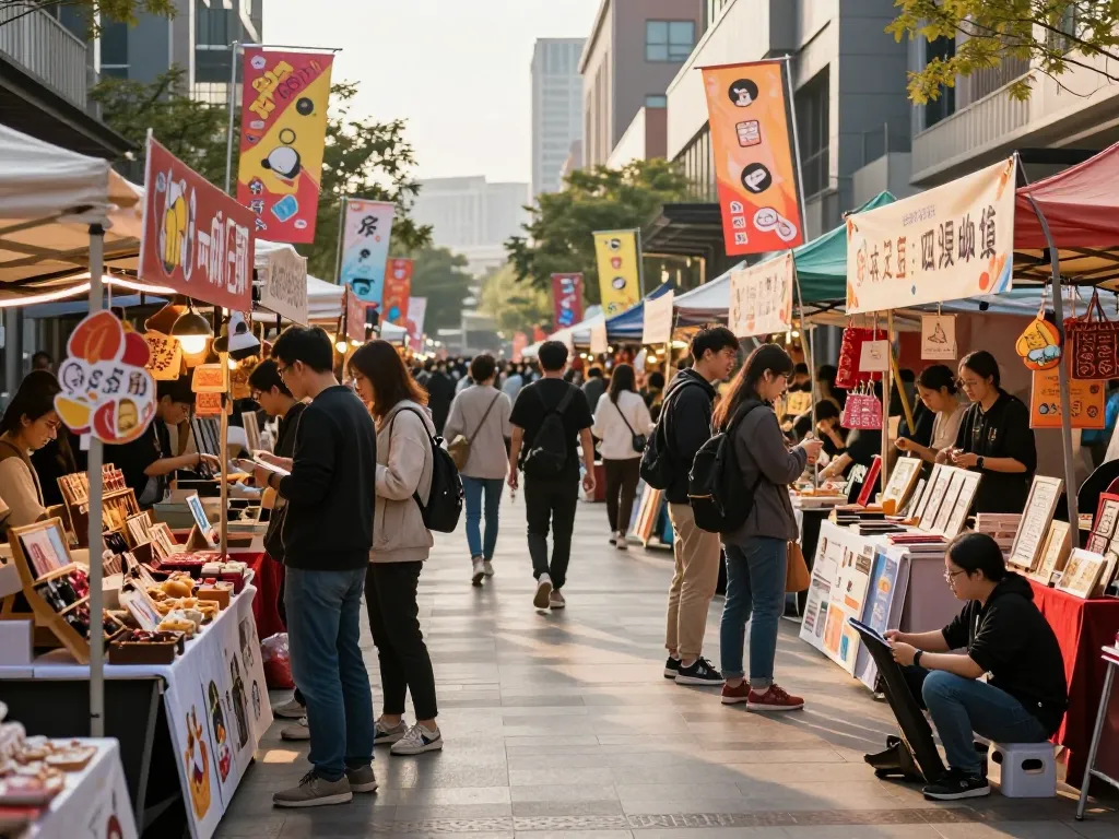 Visit diverse urban shops in an engaging marketplace at https://forumup.org/shop/search.php?ca_id=&addr1=&addr2=&addr3=&schKeyword= showcasing local crafts and food.