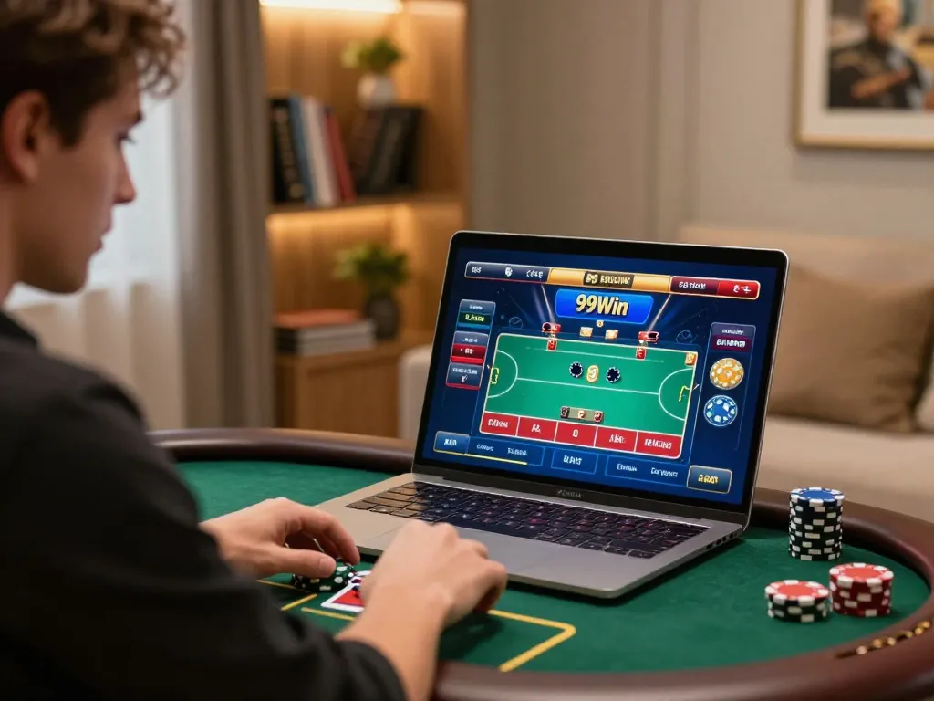 Experience live dealer excitement with 99win in a cozy online gaming setup