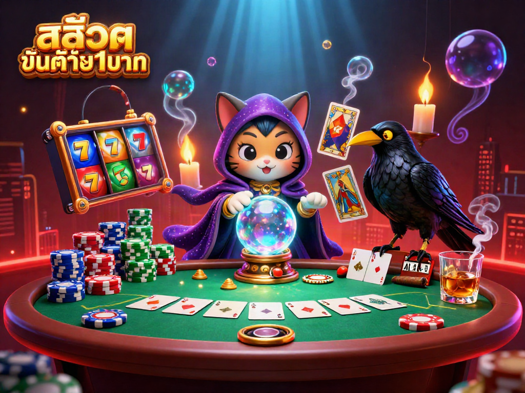 Experience thrilling gaming with สล็อตฝากขั้นต่ำ1บาท featuring vibrant characters and rich casino elements.