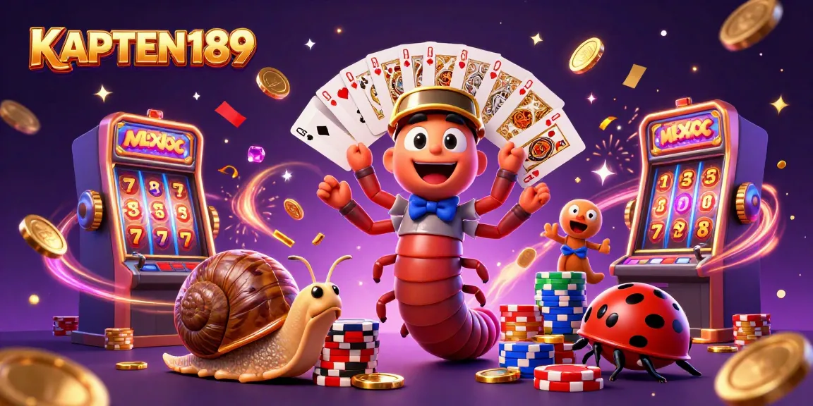 KAPTEN189 menghadirkan dealer kartun unik dan simbol keberuntungan saat bermain slot online.