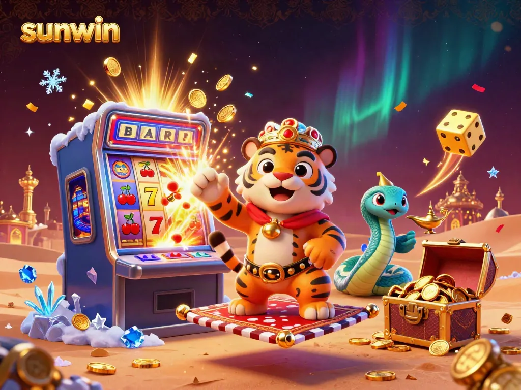 Experience thrilling wins at sunwin with colorful slot action and vibrant casino elements.