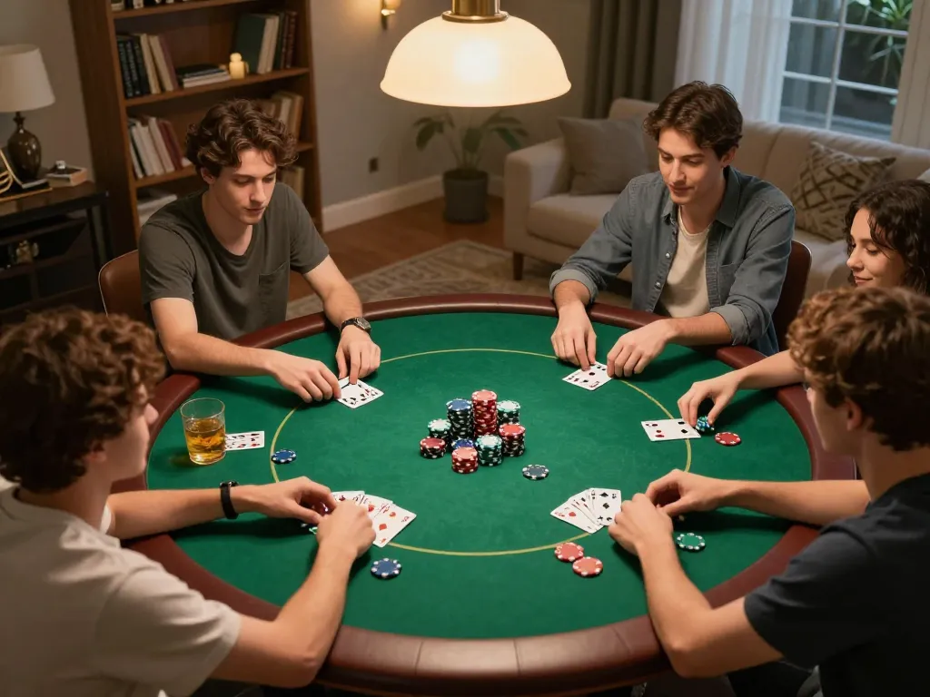 Exciting poker gameplay with friends, showcasing nsfw games atmosphere and strategic betting.