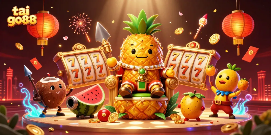 Experience the excitement of tai go88 with golden slots and vibrant casino characters in action.