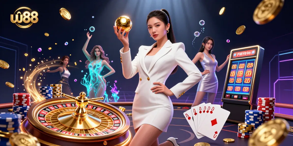 Win big with uu88 in an ultra-detailed 3D casino scene showcasing luxury and excitement.
