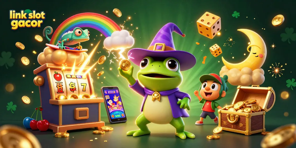 Experience the thrill of link slot gacor with a vibrant 3D illustration bursting with energy and jackpots.