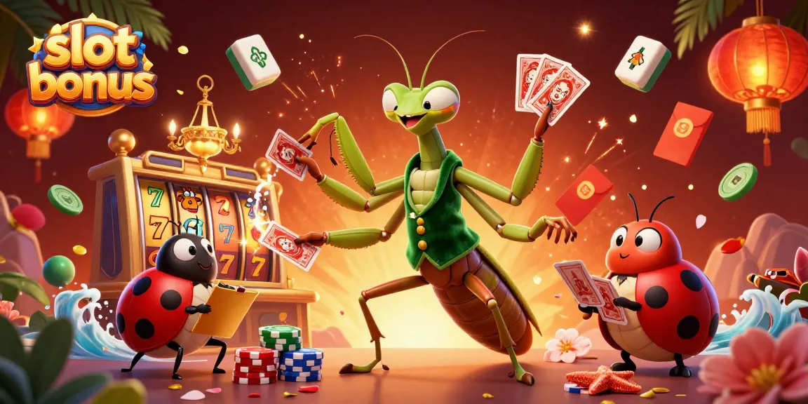 Experience thrilling slot bonus action with a whimsical praying mantis card sharp and ladybug pit boss.