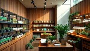 Visit a vibrant Weed Store showcasing quality cannabis products in an inviting atmosphere.