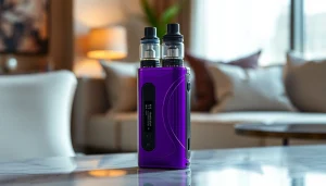 Admire the Vaporesso XROS 4 Mini Ice Purple showcasing its stylish design and vibrant color.