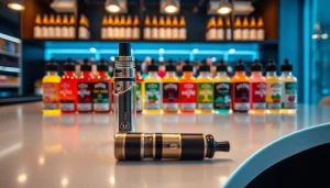 Explore Vape & E-Liquids with stylish vape devices and colorful e-liquid bottles.