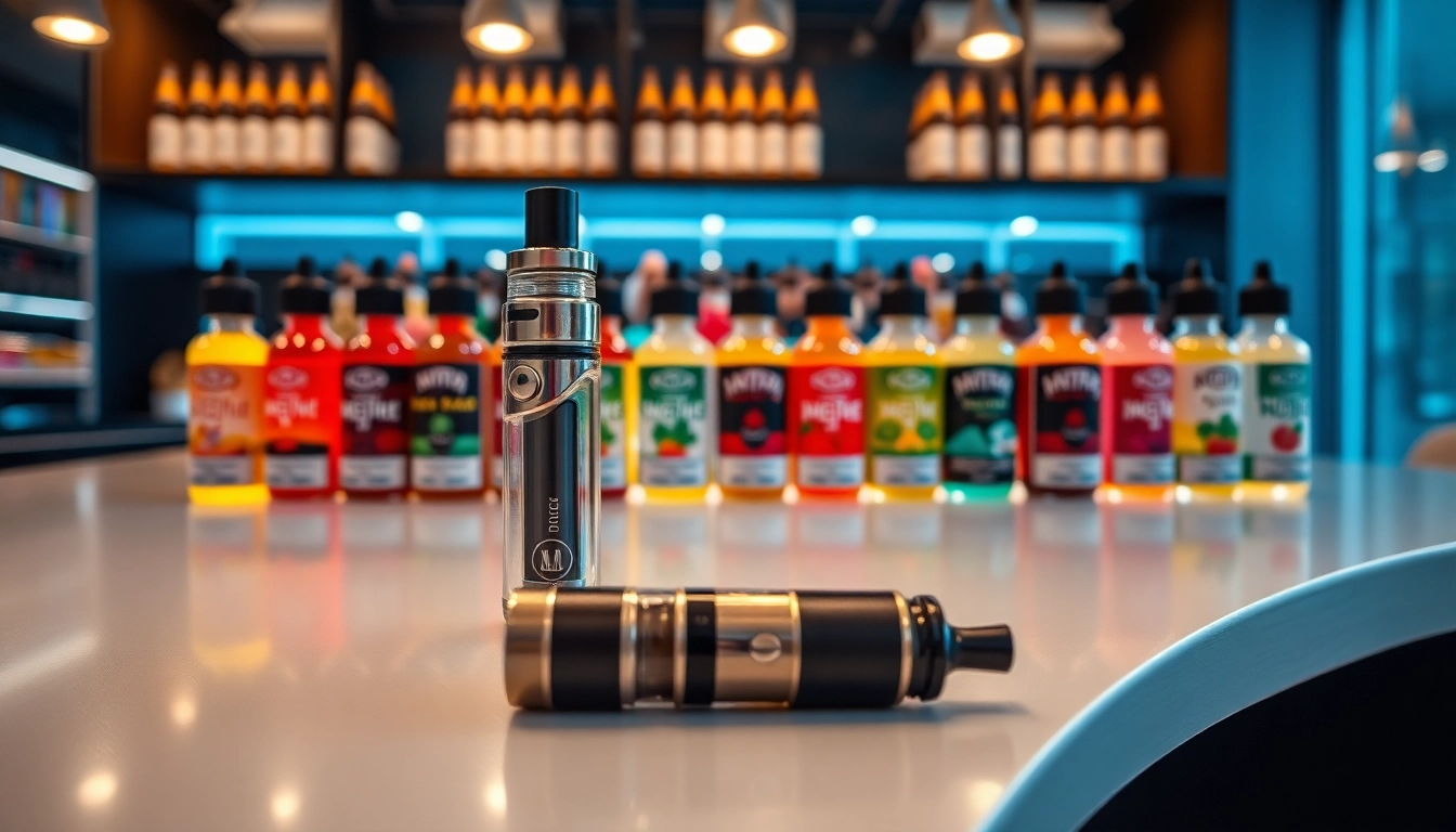 Explore Vape & E-Liquids with stylish vape devices and colorful e-liquid bottles.