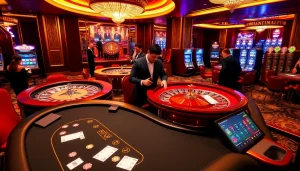 Engaged players at MM88 casino table, featuring excitement in gambling actions.