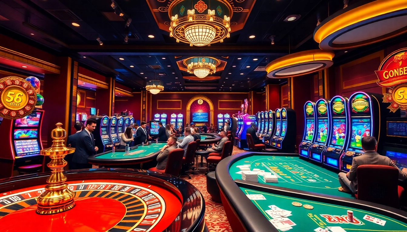 s8 bet players engaging in thrilling gameplay at a vibrant casino with luxurious tables and colorful slot machines