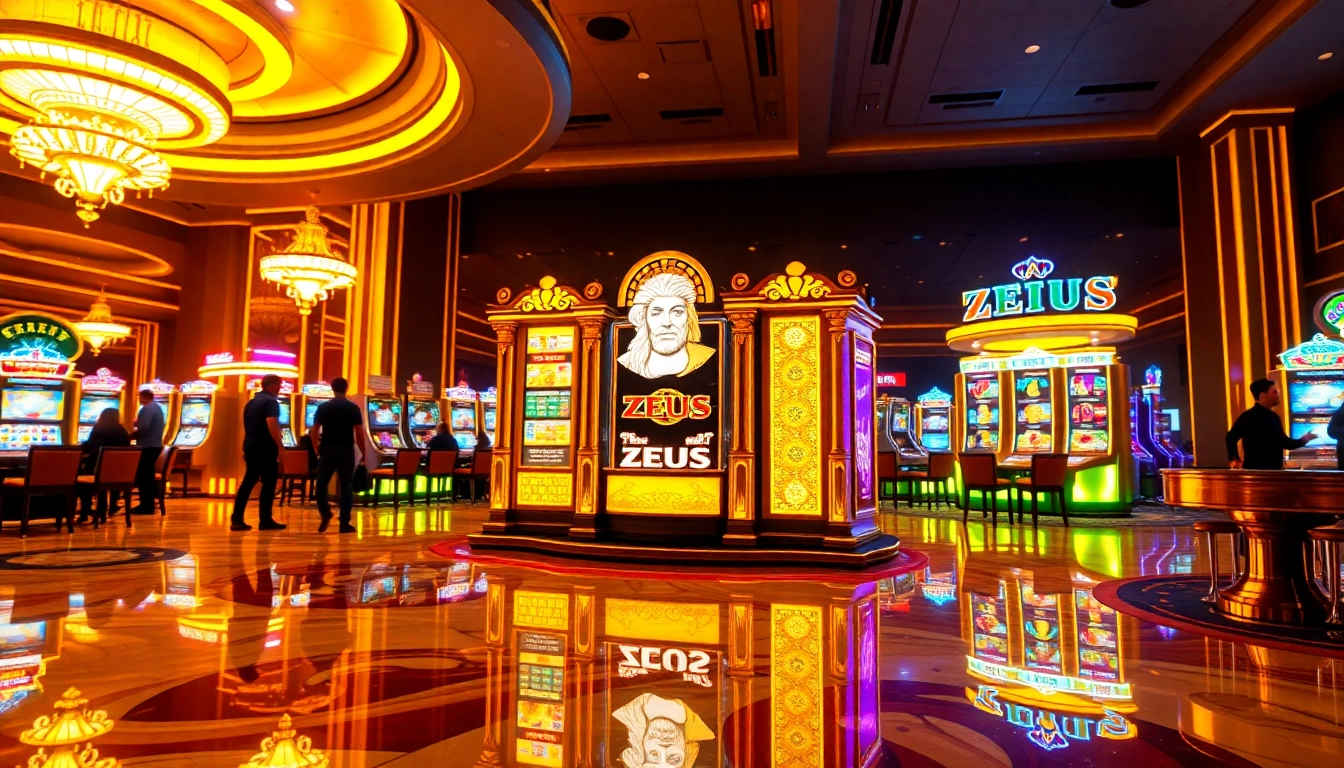 Spin to win with slot zeus in a luxurious casino environment, full of excitement and intrigue.