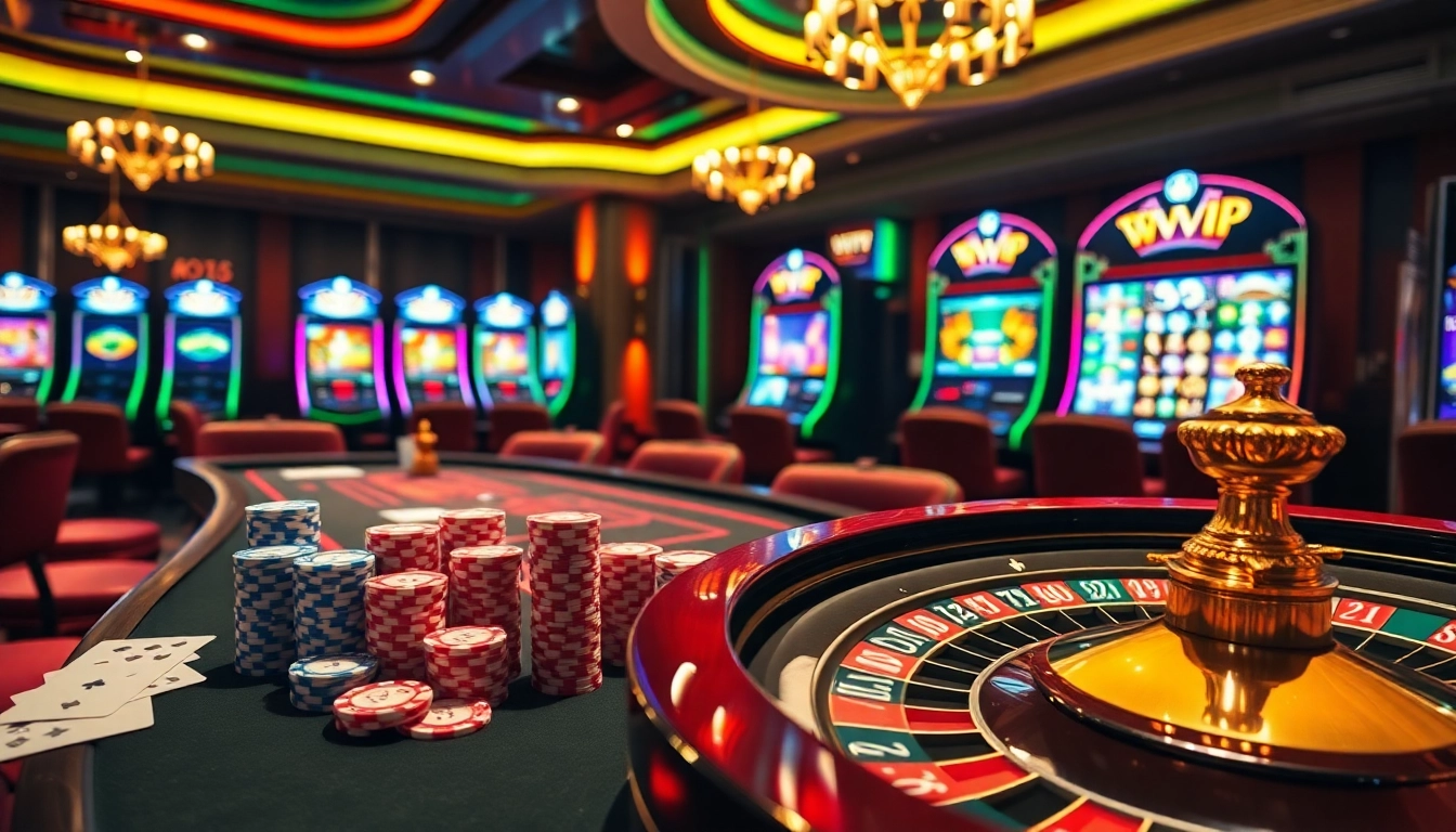 Experience the thrill of gambling at 777VIP with vibrant casino tables and high-tech gaming.
