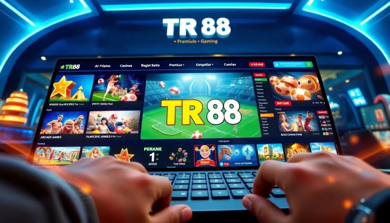 Engaging TR 88 online gaming platform interface showcasing vibrant games and user-friendly design.
