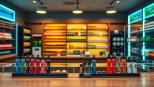 Explore our vibrant product selection at a vape shop near me, showcasing CBD vape products prominently.