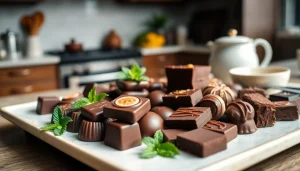 Indulge in chocolate edibles 1000mg showcased on an elegant platter, enhancing your CBD experience.